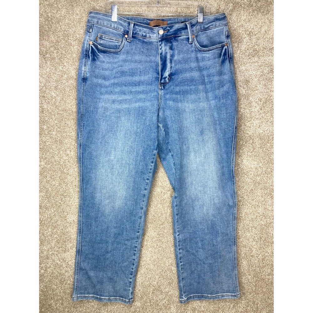 Judy Blue Straight Fit High Rise Jeans Womens 20W Blue Stretch Comfort Denim NEW